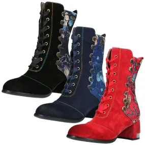 Laura Vita Stiefelette Blumen Blüten Muster Nieten Gycroo 12