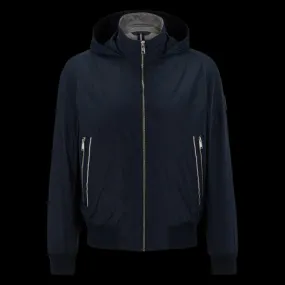 Wasserabweisend Porsche x BOSS Jacke Kapuzenkragen Regular Fit Dunkelblau BOSS 50490420_404 - Herren